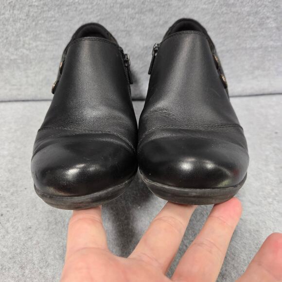 Clarks Emslie Warren Black Heeled Loafers Size 9.5 - Picture 3 of 10